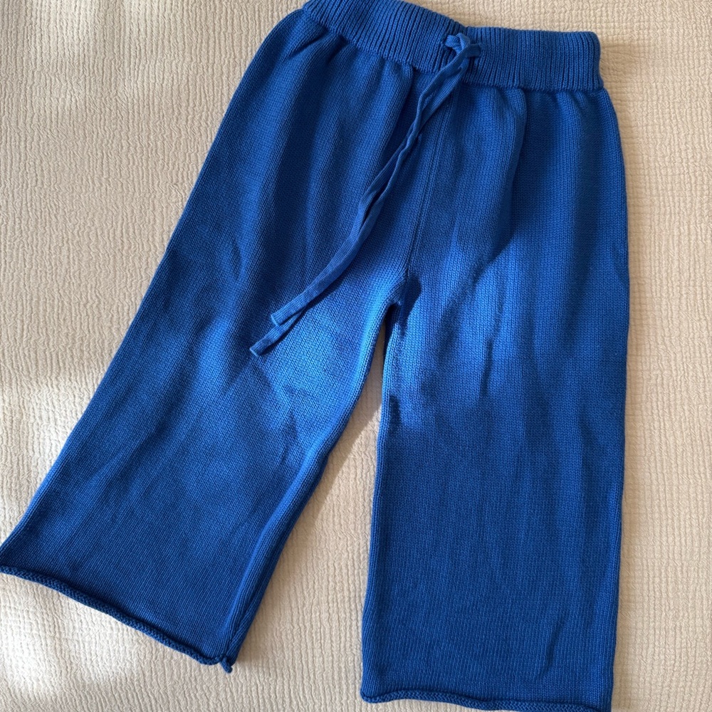 Kids Vibrant Blue Knit Sweatpants